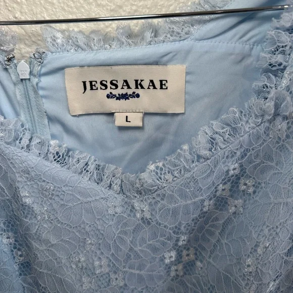 JessaKae Light Blue Ruffled Midi Dress - Picture 6 of 9